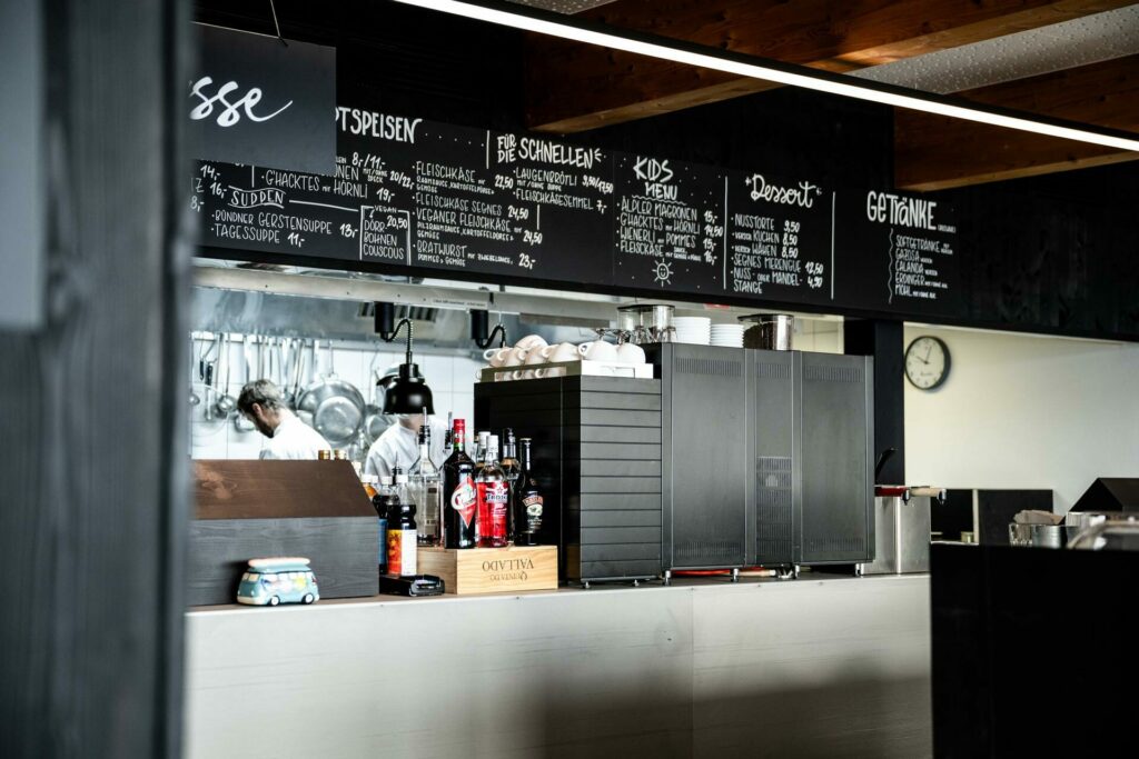 Self-service kitchen of the Segneshütte. Where the culinary delights are created.